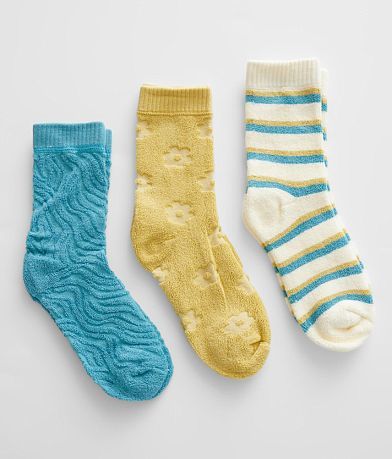 Muk Luks 3 Pack Terry Cloth Socks front view