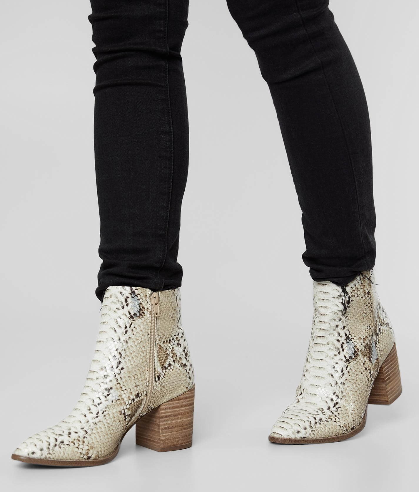 snakeskin ankle boots