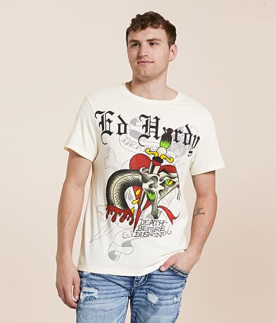 Ed Hardy Rhinestone Snake T-Shirt front view