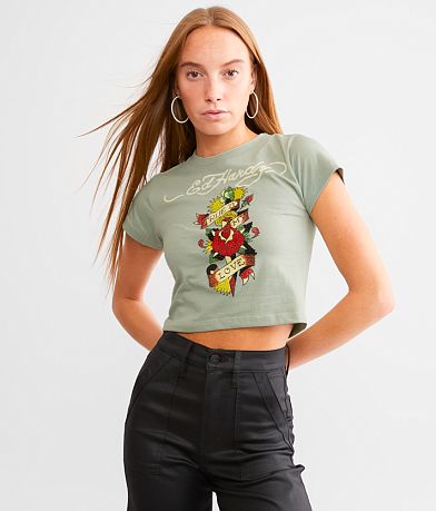 Ed Hardy Fire Bird T-Shirt - Women's T-Shirts in Faded Black