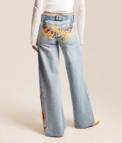 Rhinestone Baggy Wide Leg Jean thumbnail 4