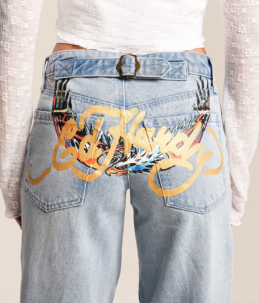 Rhinestone Baggy Wide Leg Jean