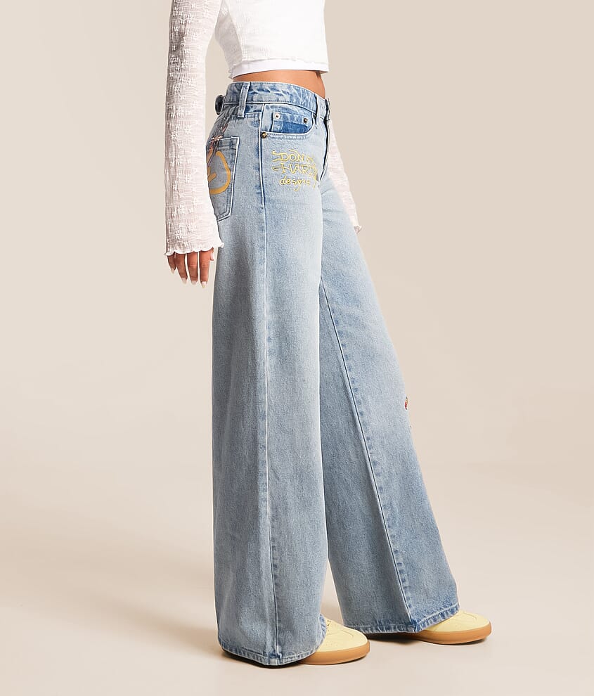 Rhinestone Baggy Wide Leg Jean