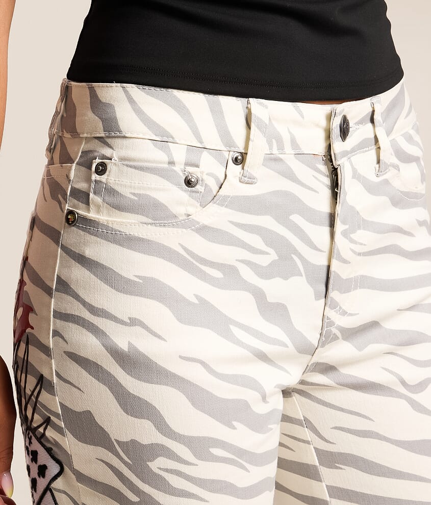 Zebra Wide Leg Stretch Jean