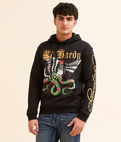 Ed Hardy Eagle Snake Hooded Sweatshirt front view