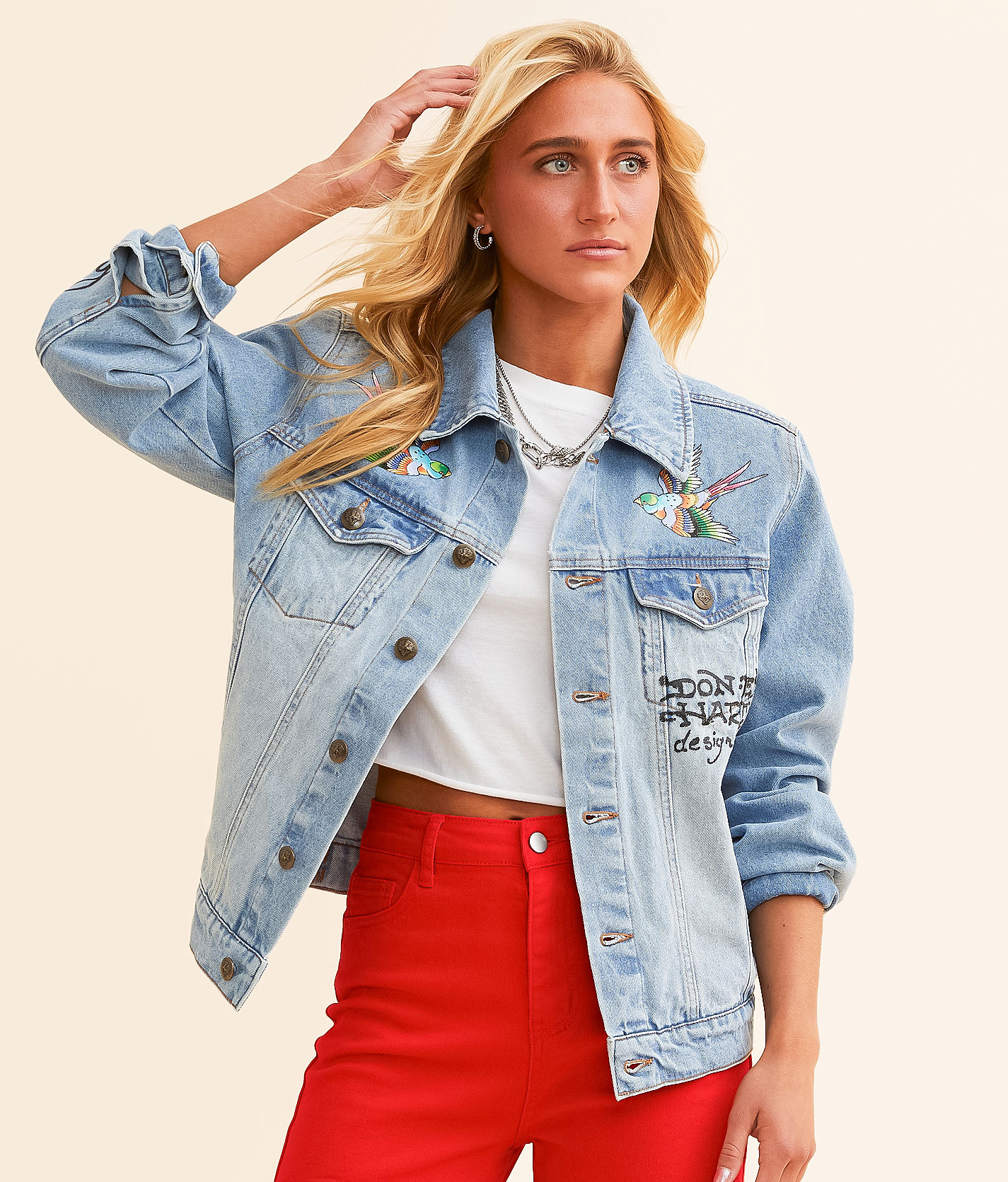 Ed Hardy Brave Eagle Denim Jacket - Women's Coats & Jackets in