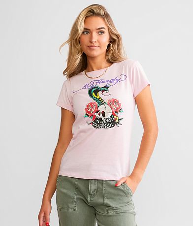 Ed Hardy Rose Cobra T-Shirt front view