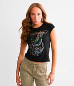 Ed Hardy Peacock T-Shirt - Women's Graphic T-Shirts in Black | Buckle