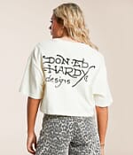 ◆Ed Hardy◆クロスハート アイボリー クロップ Tシャツ 送料込 Ed Hardy Cross Heart Cropped T-Shirt - Women's T-Shirts in