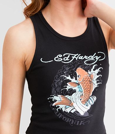 Ed Hardy Cali Koi Cropped Tank Top misc detail 1 view
