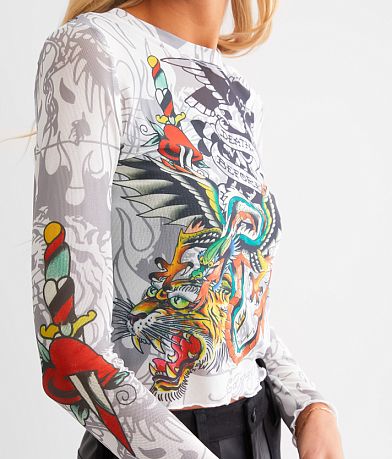 Ed Hardy Dragon Dagger Mesh T-Shirt MISC_DETAIL_2