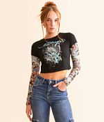 Ed Hardy Koi Fish Baby Cropped T-Shirt - Women's T-Shirts in