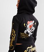 Ed Hardy Y2K Skull Cropped Hoodie - Women's Sweatshirts in Black