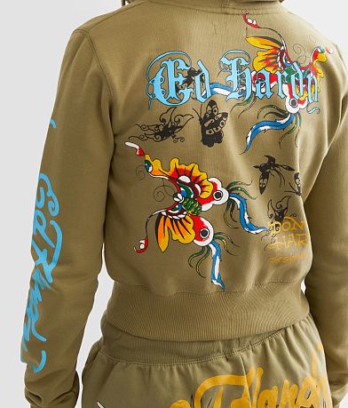 Ed Hardy Butterflies Cropped Hoodie misc detail 1 view