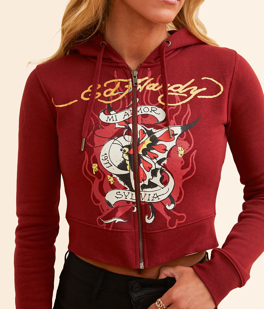 Amor Butterfly Cropped Hoodie