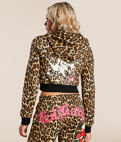 Ed Hardy Y2K Sacred Heart Cropped Hoodie BACK