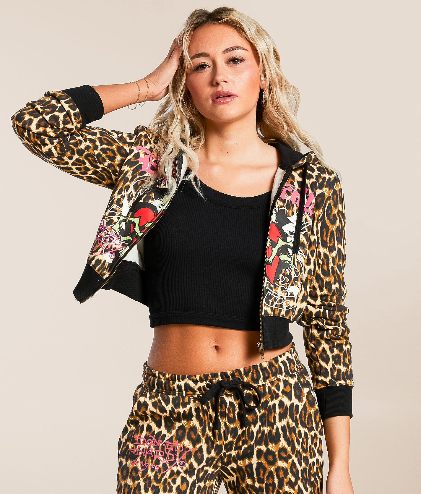 Ed Hardy Y2K Sacred Heart Cropped Hoodie - Women's Sweatshirts in