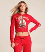 Ed Hardy Tiger Mountain Y2K Cropped Hoodie - Women's Sweatshirts