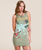 Ed Hardy Black Rose Mini Dress - Women's Dresses in Lt Olive | Buckle