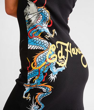Ed Hardy Dragon Fitted Mini Tank Dress misc detail 2 view