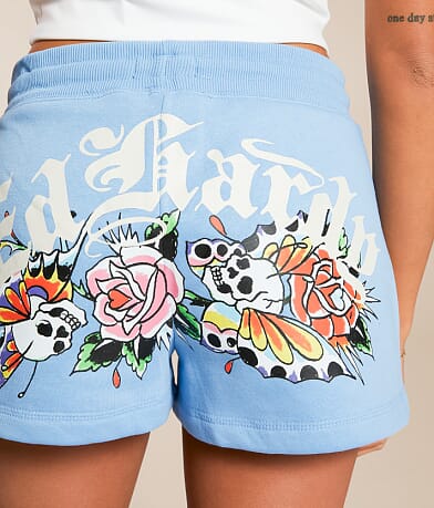 Ed Hardy Y2K Flower Skulls Short BACK_POCKET