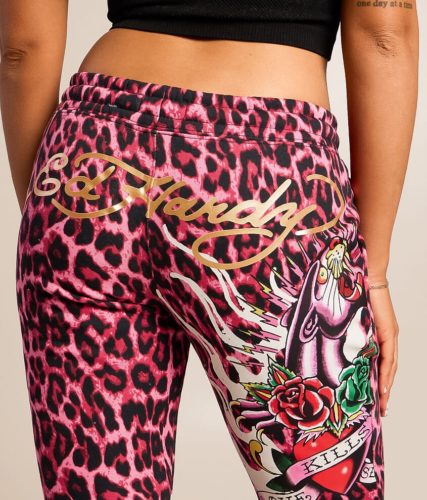 Panther Roses Leopard Flare Sweatpant