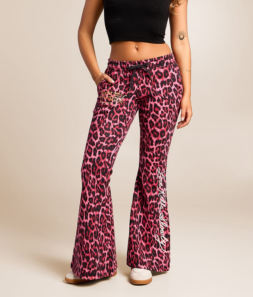 Panther Roses Leopard Flare Sweatpant