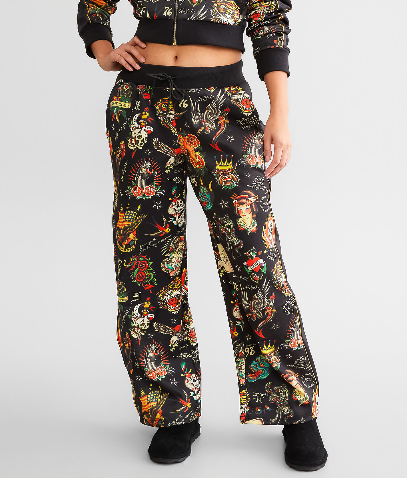 Ed Hardy Y2K Track Suit Pant - Women's Pants in Black | Buckle