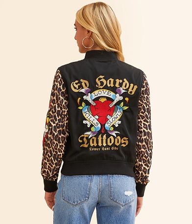 Ed Hardy Tiger Dagger Bomber Jacket BACK