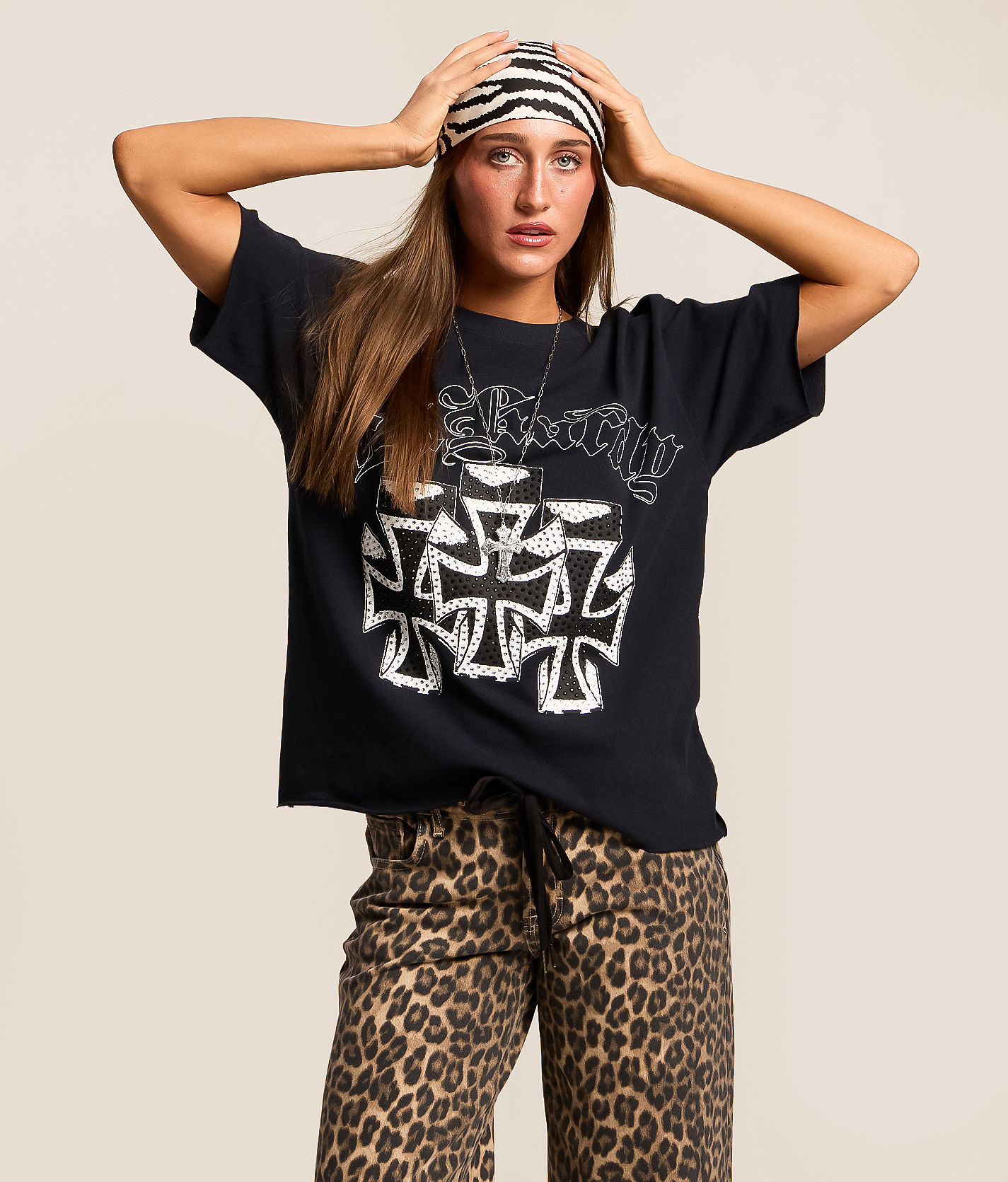 Ed Hardy Crosses Rhinestone T-Shirt - Women's Graphic T-Shirts in