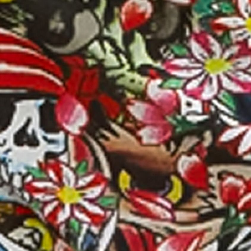 Ed Hardy Tattoo Collage Fitted Maxi Dress - Women's Dresses
