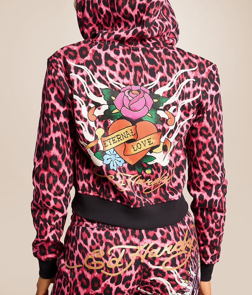Panther Roses Leopard Print Hoodie