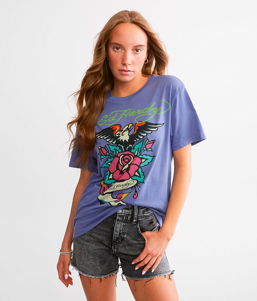 Ed Hardy Eagle Anchor Throwback T-Shirt