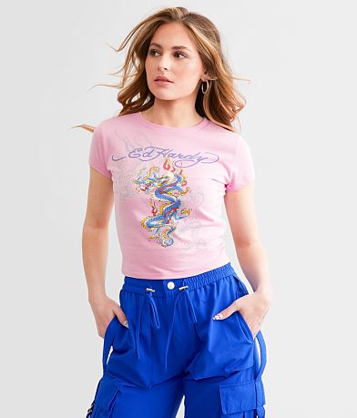 Ed Hardy Dragon Cropped Baby T-Shirt front view