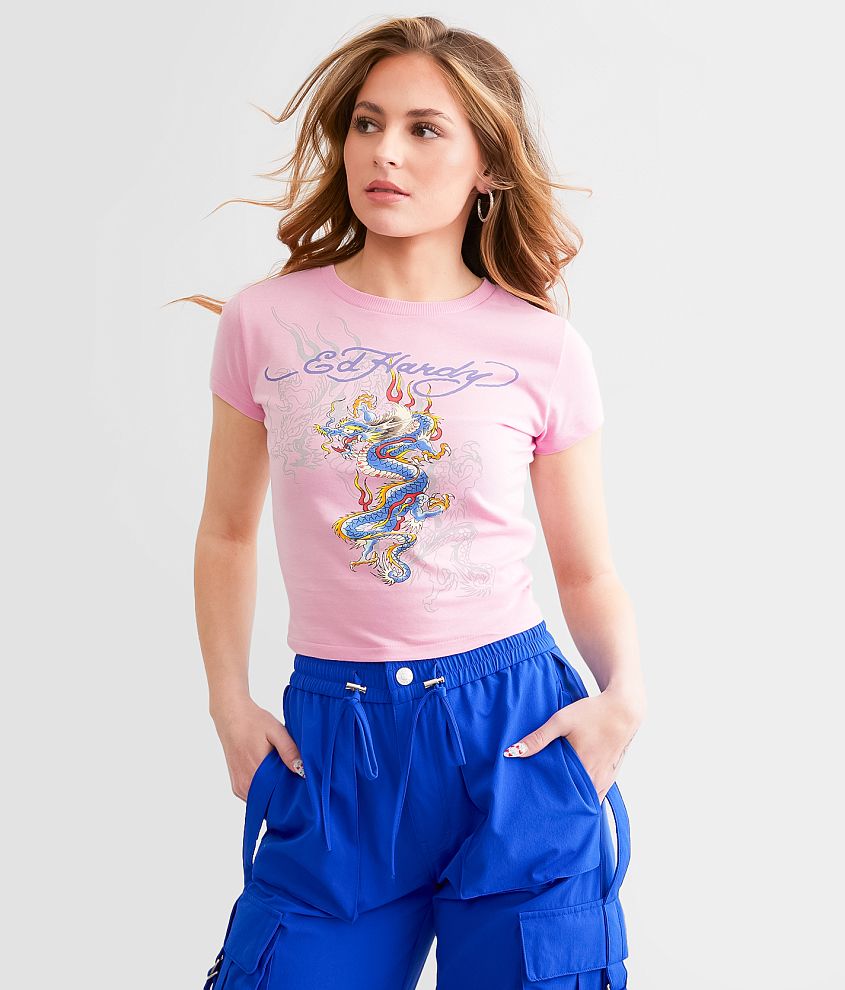 Ed Hardy Dragon Cropped Baby T-Shirt