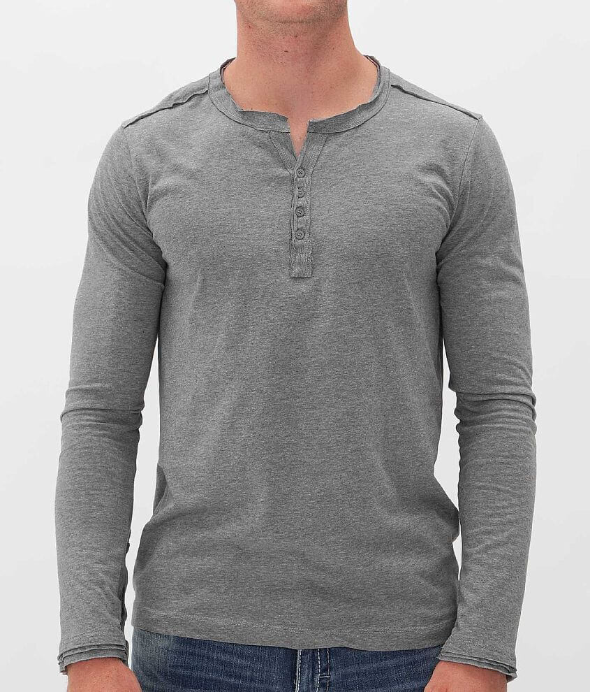 Rogue State Raw Edge Henley front view