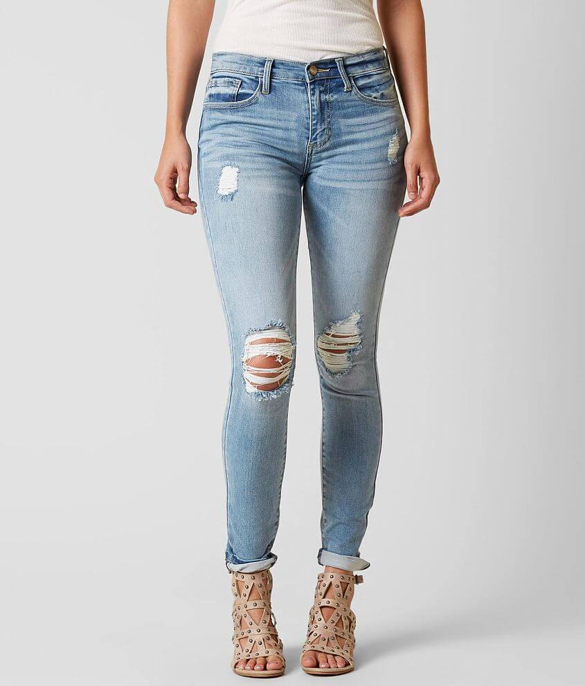 HELLAHECTIK Mid-Rise Skinny Stretch Jean front view