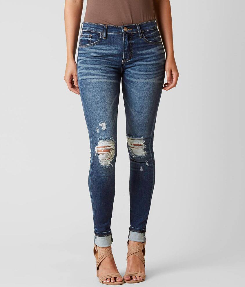 HELLAHECTIK Mid-Rise Skinny Stretch Jean front view
