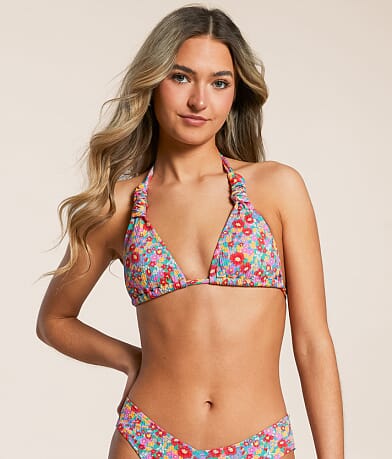 Rip Curl Las Flores Halter Swim Top front view