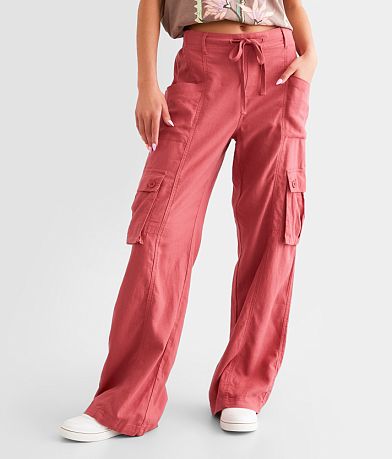 Risen High Rise Wide Leg Cargo Stretch Pant front view