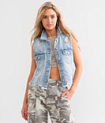 Risen Destructed Denim Vest - Women's Coats & Jackets in