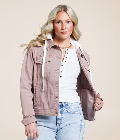 Risen Hooded Denim Stretch Jacket front view