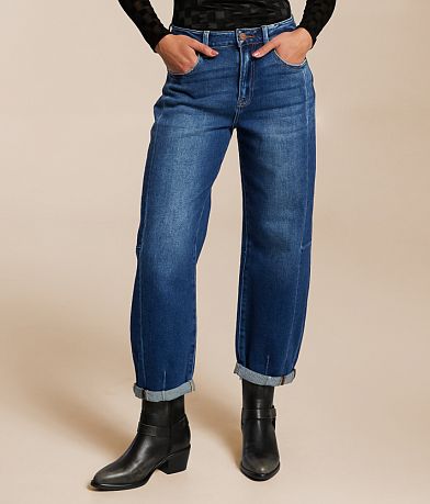 Risen High Rise Barrel Stretch Jean front view