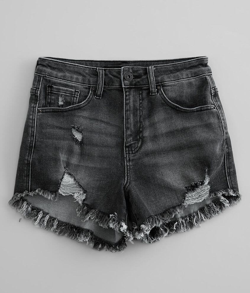 Low Rise Denim Short - Grey Abyss Black