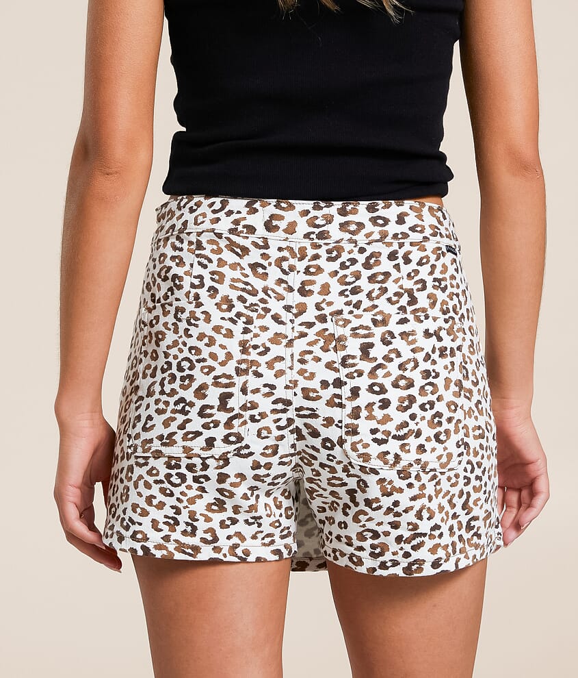 High Rise Denim Cheetah Stretch Skort - thumbnail 7