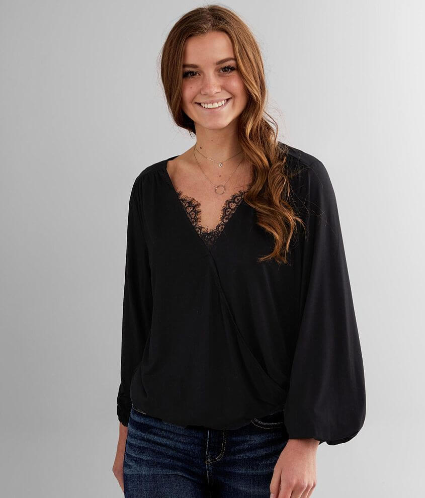 black surplice top