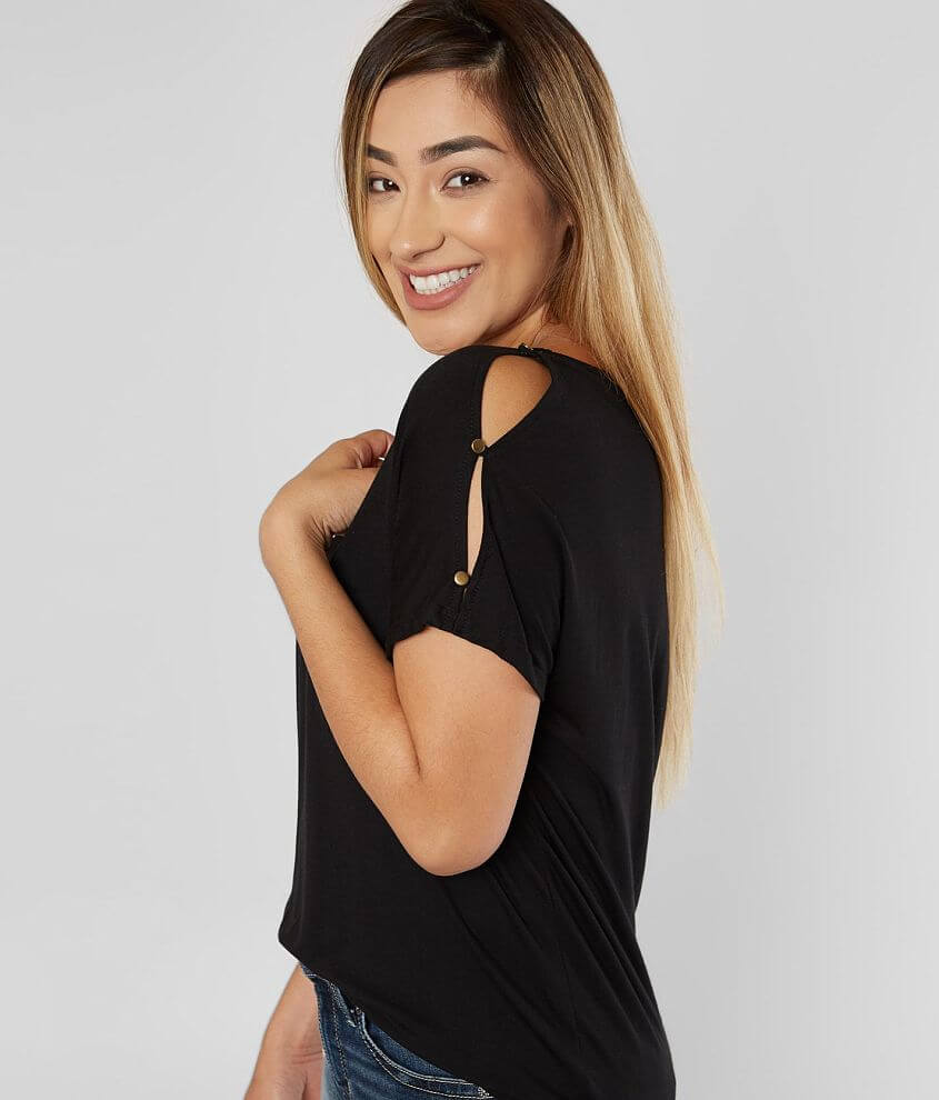 Image of red by BKE Dolman V-Neck Top