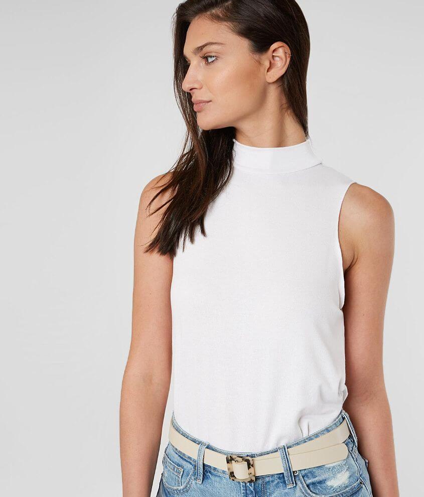 White mock neck outlet tank