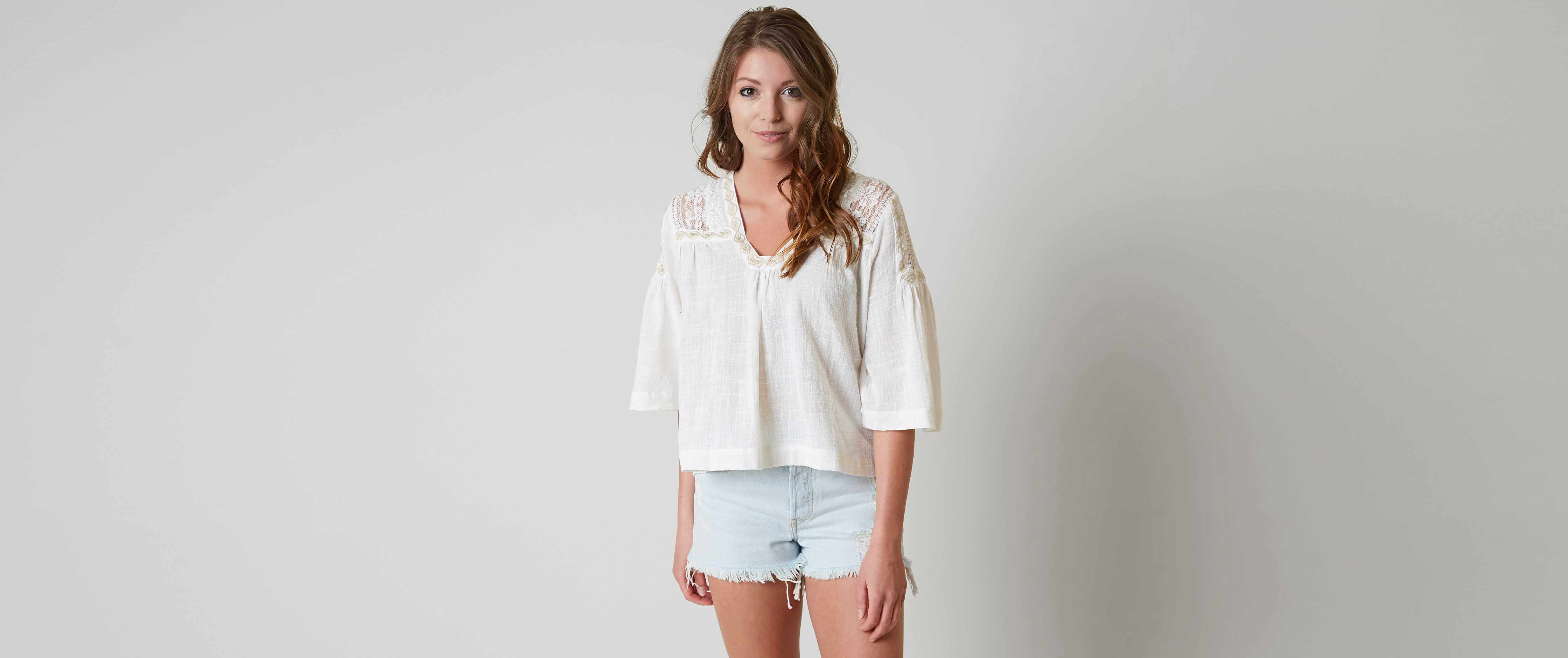 Image of Gimmicks Embroidered Woven Top