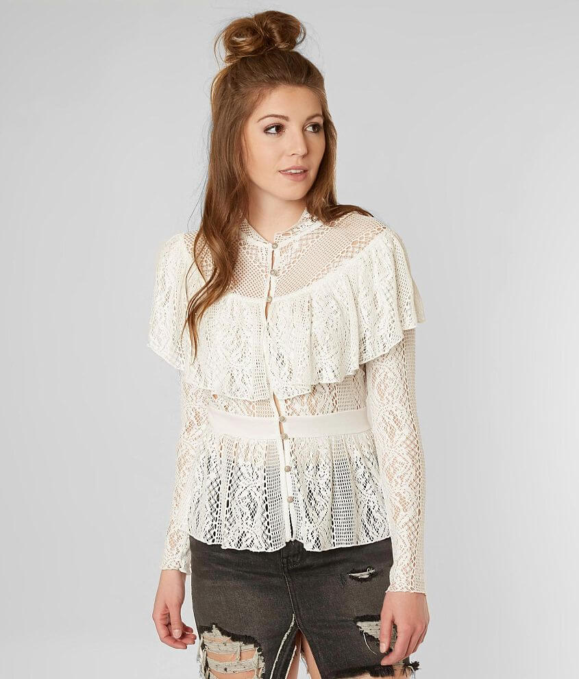 Gimmicks Lace Ruffle Blouse front view